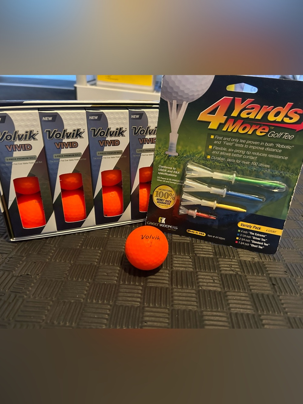 Volvik Vivid Orange Golf Balls - High Visibility Pack and Tees